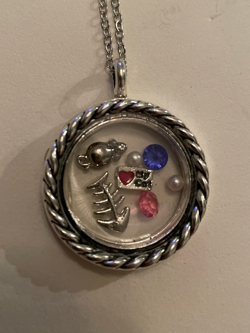NWT Floating Charm Silver Locket Necklace
